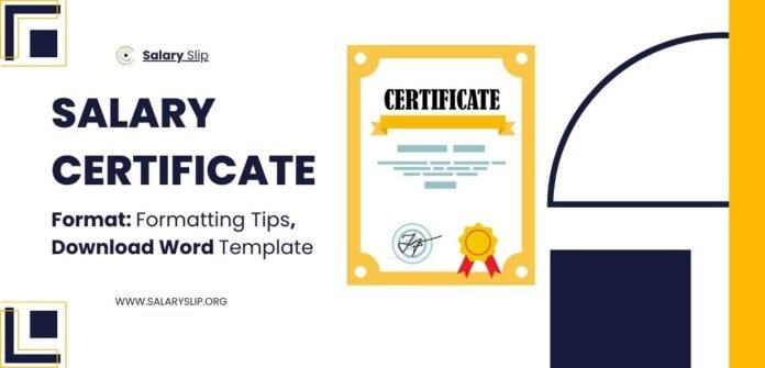 Salary Certificate Salary Certificate