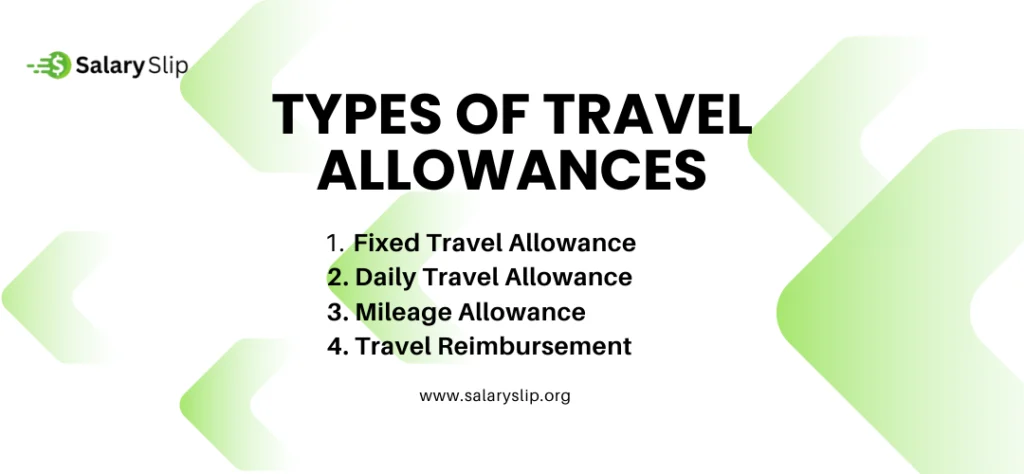 Types of travel allowances 