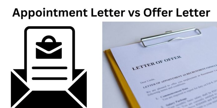 Key Difference Between Appointment Letter vs Offer Letter