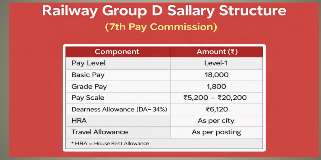 Railway Group D Salary Structure (7th Pay Commission)